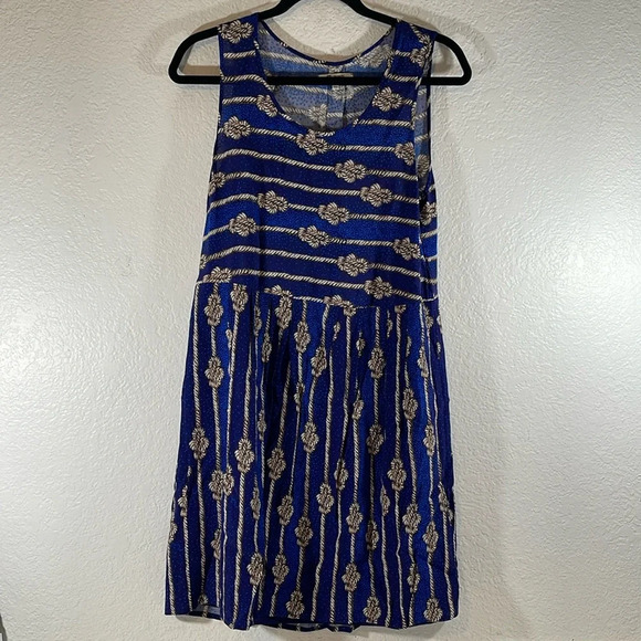 MADEWELL Rope Print Sleeveless Dress With Pockets Size Medium - Picture 2 of 11